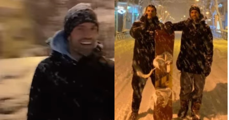 Κωνσταντίνος Αργυρός: Βγήκε από το σπίτι του στα χιόνια και έκανε snowboard στο κέντρο της Αθήνας