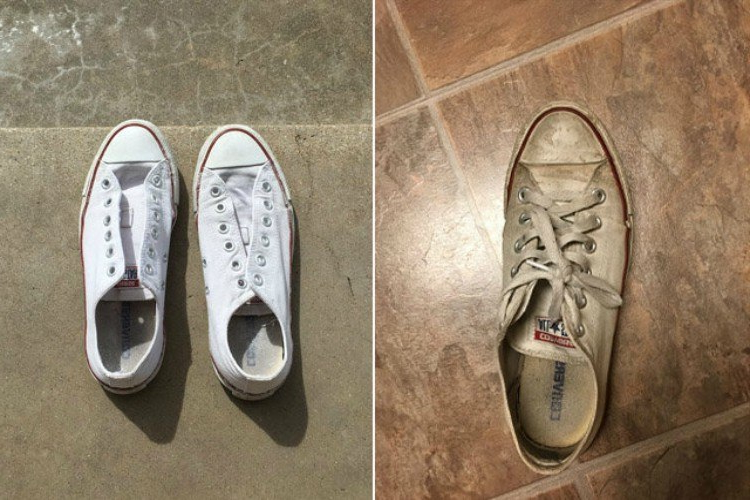 Ο πανέξυπνος τρόπος που βρήκε μια φοιτήτρια για να καθαρίζει τα παπούτσια της έχει κάνει το γύρο του διαδικτύου