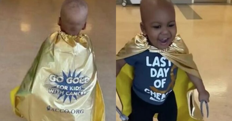 Ένας σύγχρονος σούπερ ήρωας: 2 χρονών αγοράκι γιορτάζει την τελευταία μέρα χημειοθεραπείας