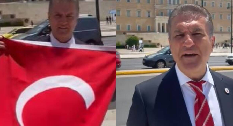 Η πιο ακραία πρόκληση μέχρι σήμερα: Τούρκος πολιτικός άνοιξε τουρκική σημαία μπροστά στη Βουλή των Ελλήνων