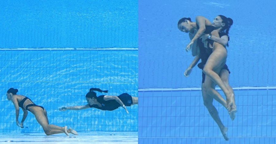 Συγκλονιστικές στιγμές στο Παγκόσμιο Πρωτάθλημα Καλλιτεχνικής Κολύμβησης με τη διάσωση της αθλήτριας που λιποθύμησε μέσα στην πισίνα