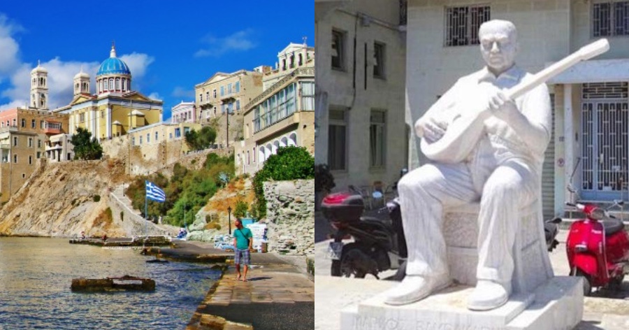 Τοποθετήθηκε το άγαλμα του Μάρκου Βαμβακάρη στο λιμάνι της Ερμούπολης Σύρου