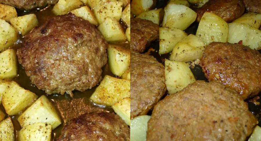 Μαμαδίστικα μπιφτέκια με πατάτες στο φούρνο: Το απόλυτο μυστικό για να γίνουν οι πατάτες τραγανές και γλυκές σαν λουκούμι