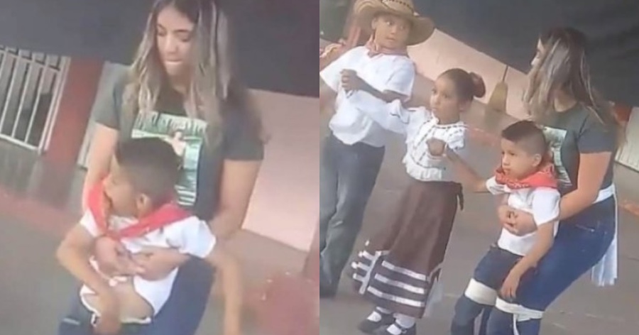Πράξη ανθρωπιάς: Δασκάλα έδεσε πάνω της, μαθητή με κινητικά προβλήματα και χόρεψαν μαζί σε σχολική γιορτή
