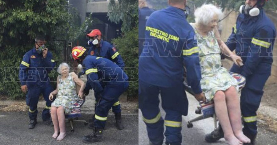 Ήρωες πυροσβέστες έσπασαν την πόρτα και έσωσαν ηλικιωμένη από την φωτιά στην Πεντέλη