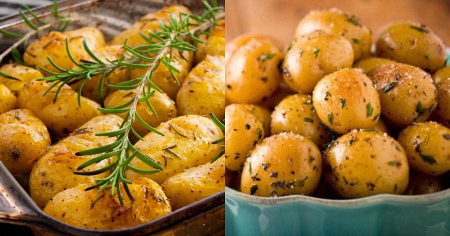 Για καλοφαγάδες: Πατάτες φούρνου με σκόρδο και δεντρολίβανο που γίνονται σαν λουκούμι
