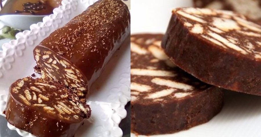 Θεϊκό γλυκό ψυγείου: Παραδοσιακός και λαχταριστός κορμός μωσαϊκό με γλάσο από σοκολάτα