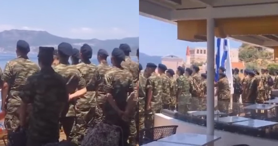 Ελληνική υπερηφάνεια: Ανατριχιάζει βίντεο με στρατιώτες που ψάλλουν τον Εθνικό Ύμνο στο Καστελόριζο