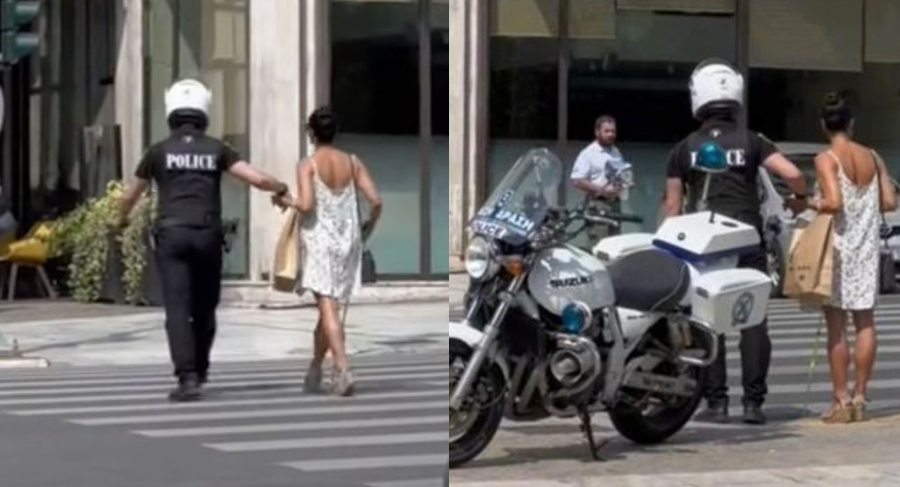 Όλο το Ίντερνετ μιλάει για αυτόν: Αστυνομικός-πρότυπο παίρνει από το χέρι τυφλή γυναίκα και την βοηθάει να περάσει τον δρόμο στην Αθήνα