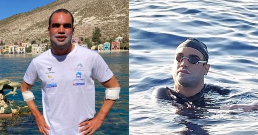 Όργωσε τις θάλασσες: Ο Σπύρος Χρυσικόπουλος κολύμπησε από τη Ρόδο στο Καστελόριζο σε 64 ώρες χωρίς διακοπή