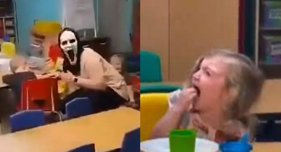 Σάλος στο διαδίκτυο: Δασκάλα παιδικού σταθμού φοράει μάσκα του Scream και τρομάζει τα μικρά παιδιά