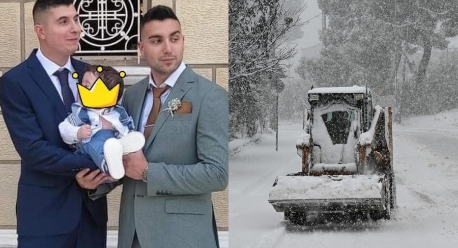 Βάφτιση σαν παραμύθι: Νονοί του μωρού οι δύο αστυνομικοί που το έσωσαν στον περασμένο απίστευτο χιονιά που έπληξε την Αττική