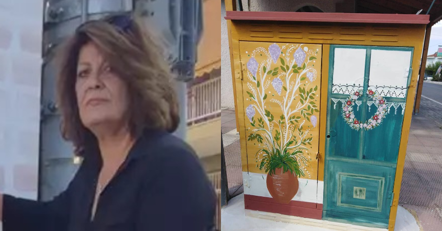 Μία γιαγιά κάνει θαύματα: Μετέτρεψε τα καφάο του ΟΤΕ και τα πίλαρ της ΔΕΗ σε πίνακες ζωγραφικής