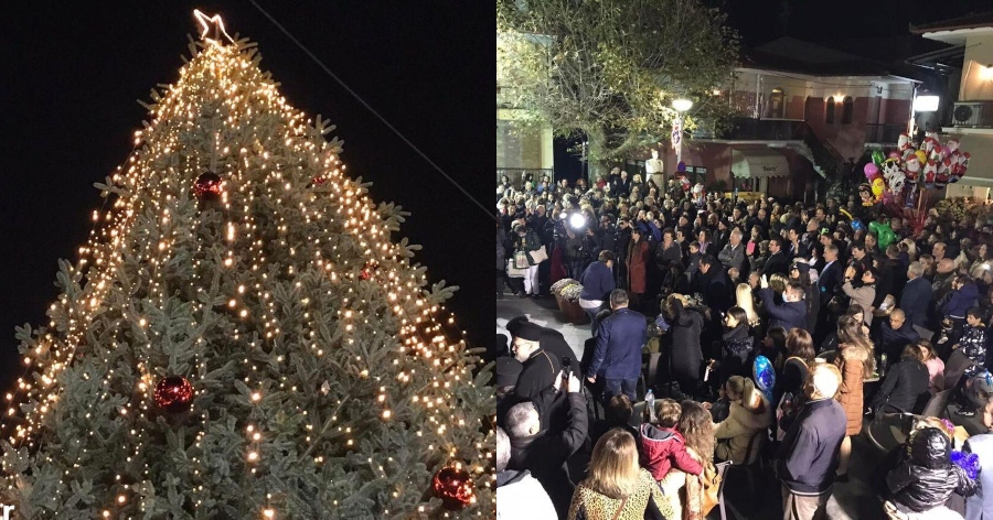 Τα Χριστούγεννα είναι εδώ: Φωταγωγήθηκε το πρώτο χριστουγεννιάτικο δέντρο στην Ελλάδα