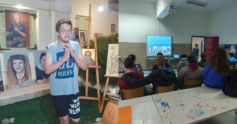 Ο μοναδικός Ζαχαρίας από τη Κρήτη: Ο ταλαντούχος μαθητής με το σύνδρομο Asperger που ζωγραφίζει και κάνει εκθέσεις