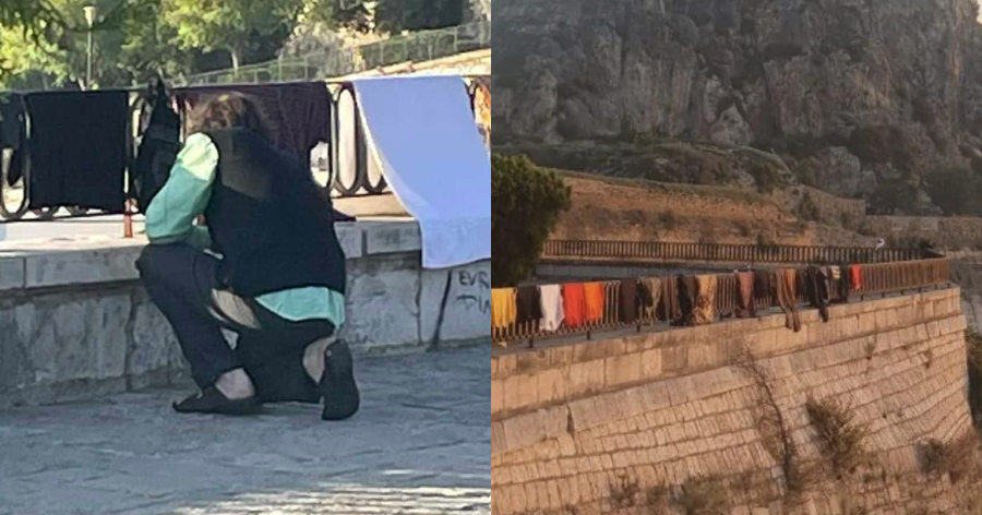 Έβγαλε τα… πλυμμένα του στη φόρα: Τουρίστας άπλωσε τα ρούχα του σε ιστορικά τείχη της Κέρκυρας