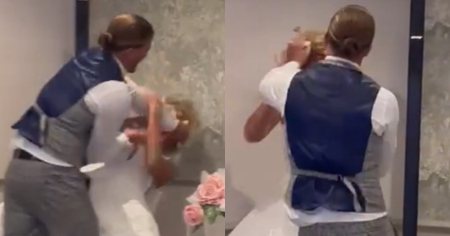 Τη στόλισε με… τούρτα: Βίντεο με τον γαμπρό να ρίχνει το γλυκό στο πρόσωπο της νύφης εξόργισε τους χρήστες του διαδικτύου