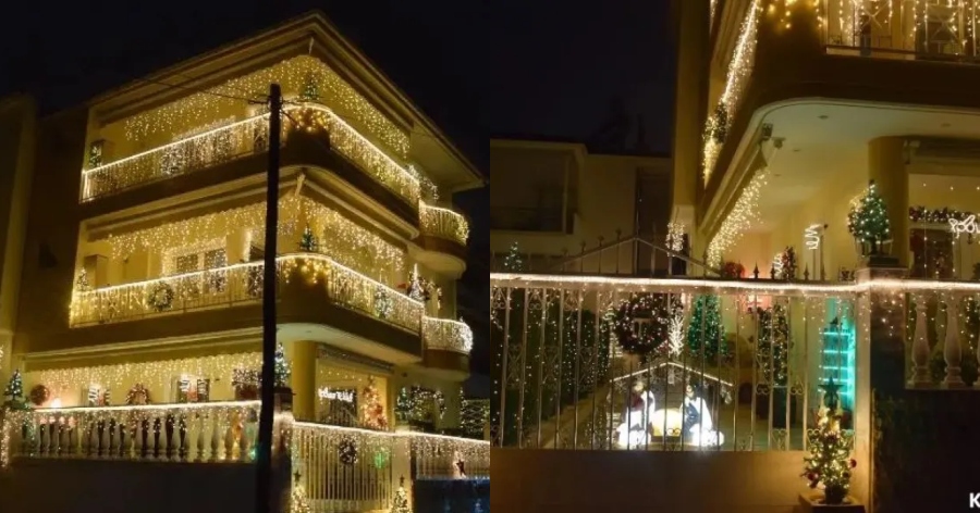 Βγαλμένο από Χριστουγεννιάτικο παραμύθι: Το πιο λαμπερό σπίτι στη Κοζάνη φωταγωγήθηκε με 10.000 λαμπιόνια