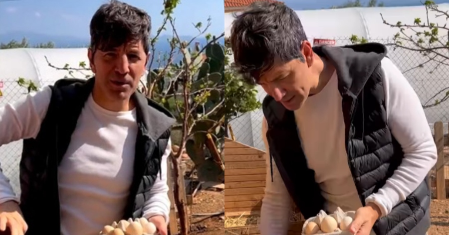 Ο Σάκης Ρουβάς μέσα στη φάρμα του: Mαζεύει αβγά και δείχνει το κοτέτσι που έχει στο σπίτι του