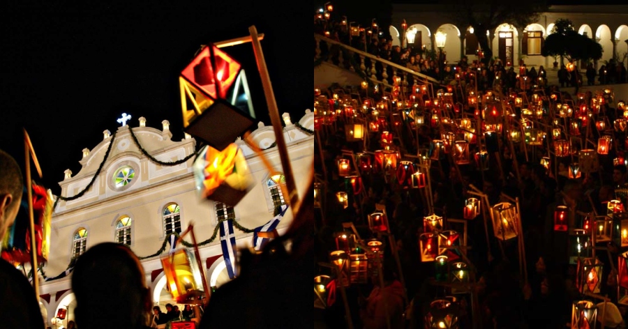 Μεγάλη γιορτή στη Τήνο: Τα 200 χρόνια από την εύρεση της Εικόνας της Μεγαλόχαρης και το έθιμο με τα φαναράκια
