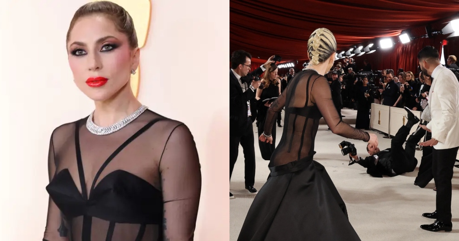 Ευτράπελο στα Όσκαρ 2023: Φωτογράφος έπεσε στο κόκκινο χαλί και η Lady Gaga έτρεξε να τον βοηθήσει
