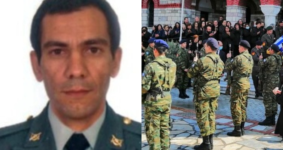 Ανείπωτος θρήνος στα Τρίκαλα: Θλίψη στη κηδεία του λοχία που σκοτώθηκε με τη σύζυγό του σε τροχαίο