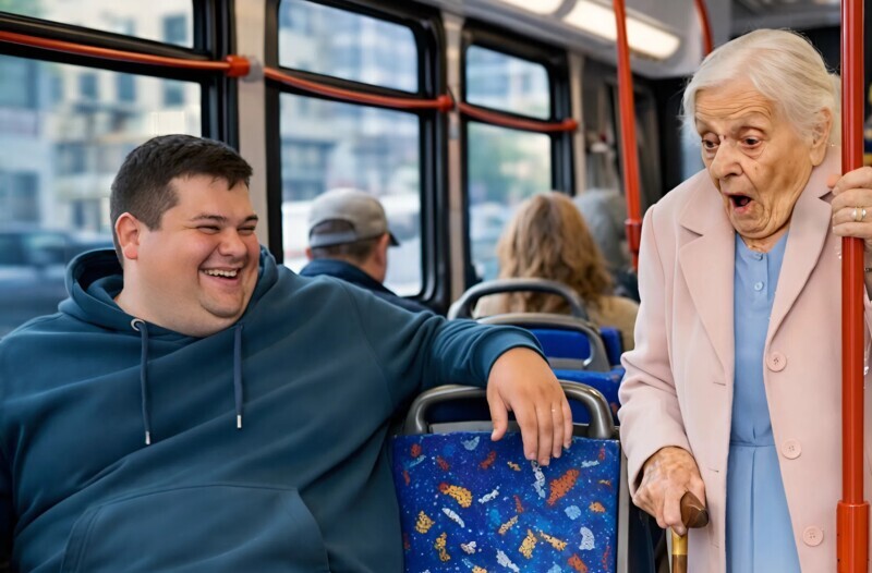 Στο λεωφορείο, ένας αγενής νεαρός όχι μόνο αρνήθηκε να παραχωρήσει τη θέση του σε μια ηλικιωμένη γυναίκα, αλλά έβαλε και προκλητικά το πόδι του στο κάθισμα — όμως μια τέτοια τιμωρία σίγουρα δεν την περίμενε