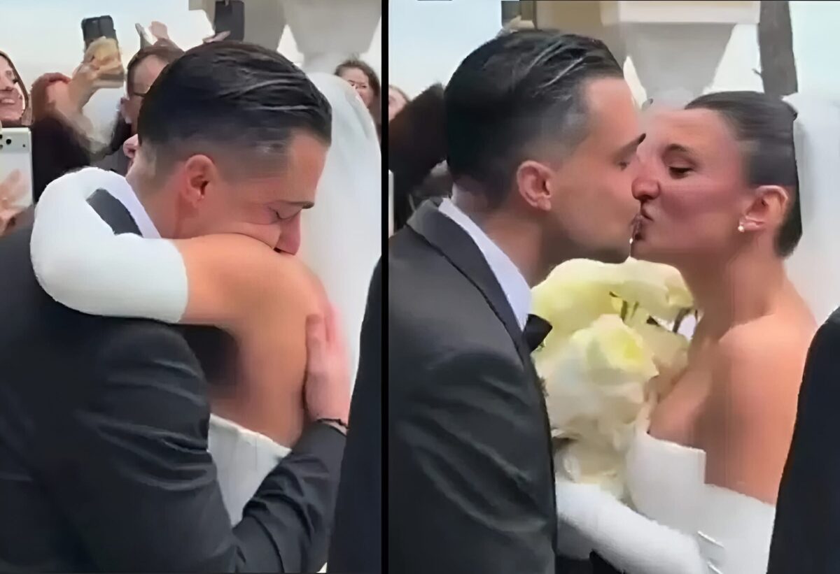 Γάμος Κατσούλη & Ρουμελιώτη: Η συγκίνηση του επιχειρηματία και το παθιασμένο φιλί στην εκκλησία