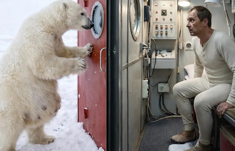 Μια λευκή αρκούδα χτύπησε την πόρτα ενός πολικού σταθμού και στην αρχή φαινόταν σαν, σε μια έκρηξη οργής, να προσπαθούσε να σπάσει την είσοδο — αλλά μετά συνέβη κάτι παράξενο…
