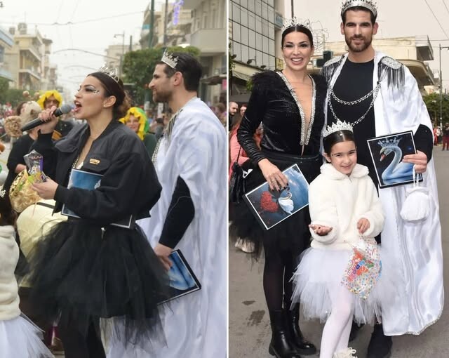Χατζίδου & Παύλου: Παρουσίασαν το Καρναβάλι του Μοσχάτου – Ταύρου μαζί με την κόρη τους! (Φωτογραφίες)