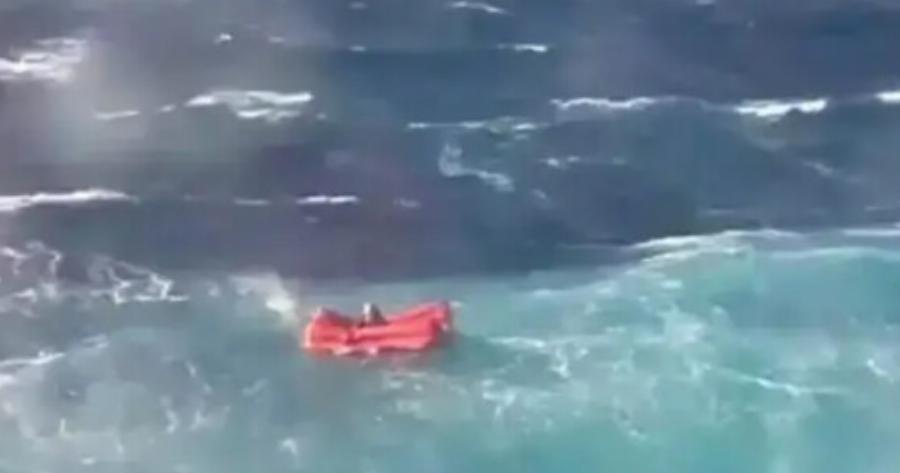 Θρίλερ με ναυαγό σε σωστική λέμβο μεταξύ Τήνου – Μυκόνου – Δείτε Βίντεο