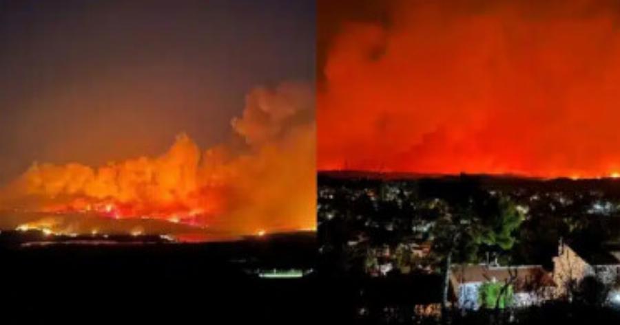 Νύχτα αγωνίας στη Βορειοανατολική Αττική: Εκτός ελέγχου η φωτιά, εκκενώνονται νέες περιοχές