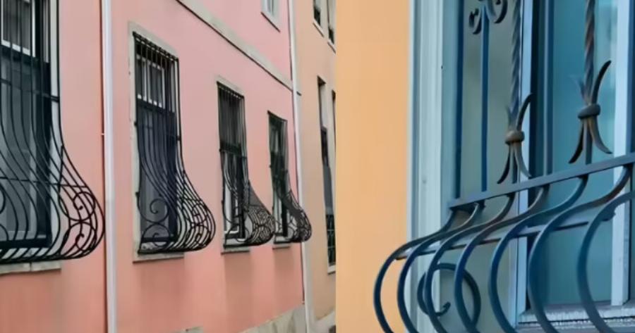 Γιατί κάποια κάγκελα παραθύρων έχουν μια καμπύλη χαμηλά προς τα έξω