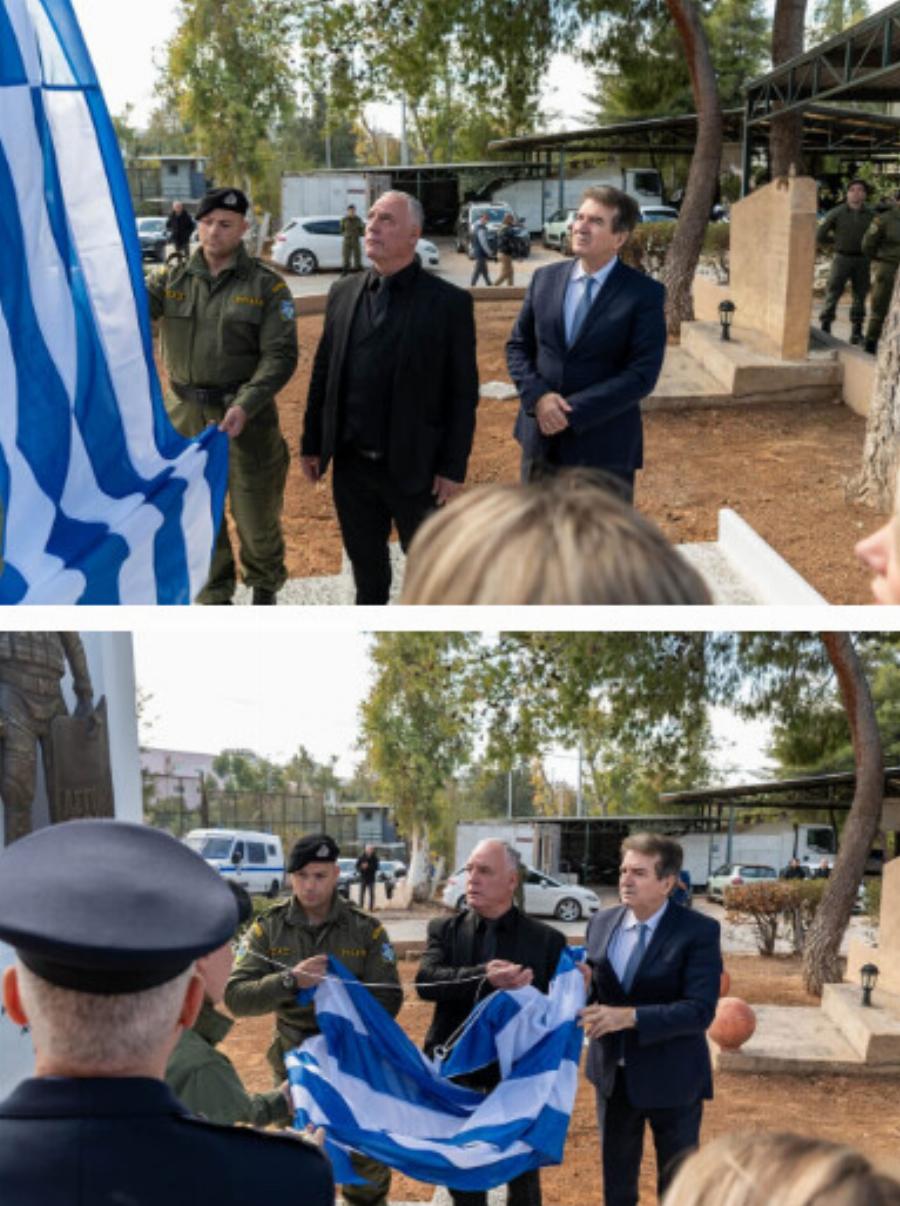 Aποκαλύφθηκε το μνημείο για τον Γιώργο Λυγγερίδη στην έδρα των ΜΑΤ