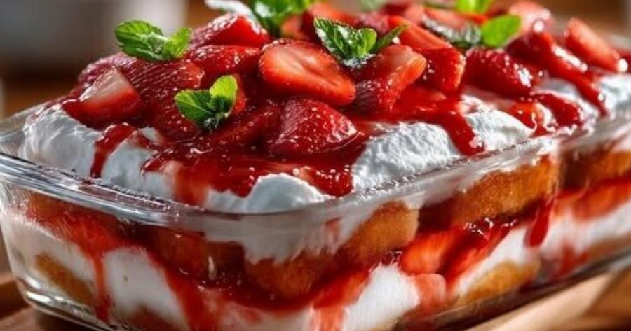 Τιραμισού με φράουλες χωρίς ψήσιμο – Δροσερό και εύκολο γλυκό ψυγείου