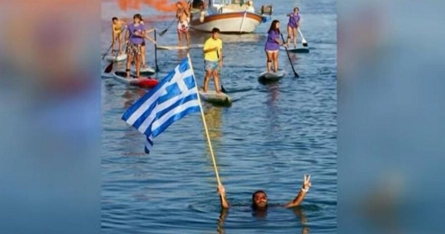 Ο Χαράλαμπος έχει αναπηρία στην όραση αλλά κολύμπησε από την μία άκρη της Κρήτης στην άλλη