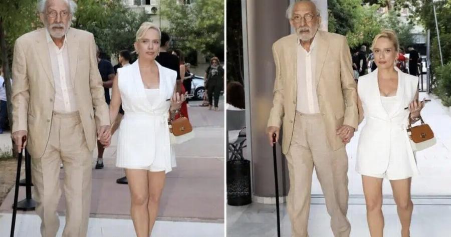 Χεράκι χεράκι με εντυπωσιακή ξανθιά ο 90χρονος Αλέξανδρος Λυκουρέζος – Ποια είναι