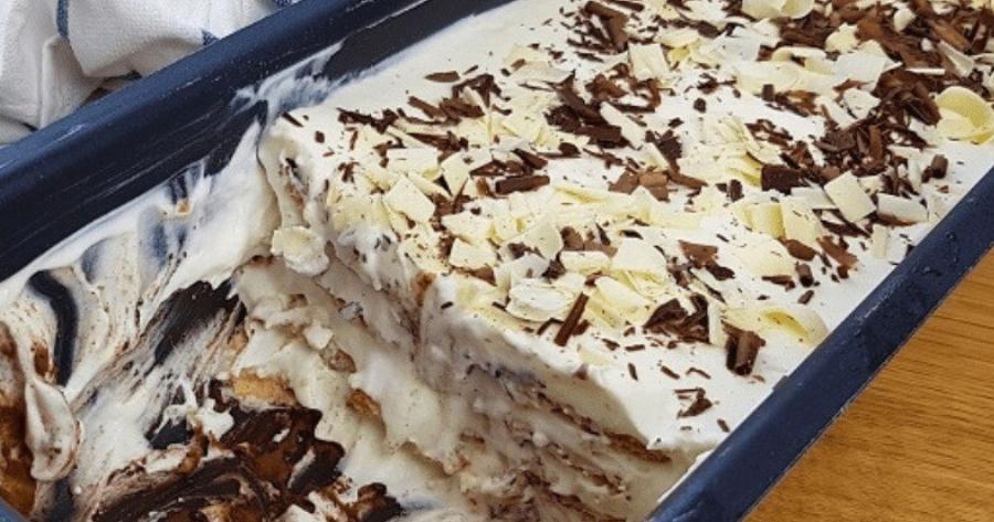 Γλυκό με μπισκότα και κρέμα σε 5 λεπτά – Εύκολη συνταγή