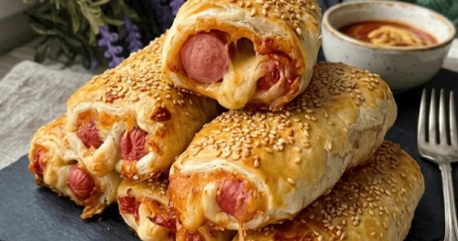 Λουκανικοπιτάκια με σφολιάτα που εξαφανίζονται σε 5 λεπτά