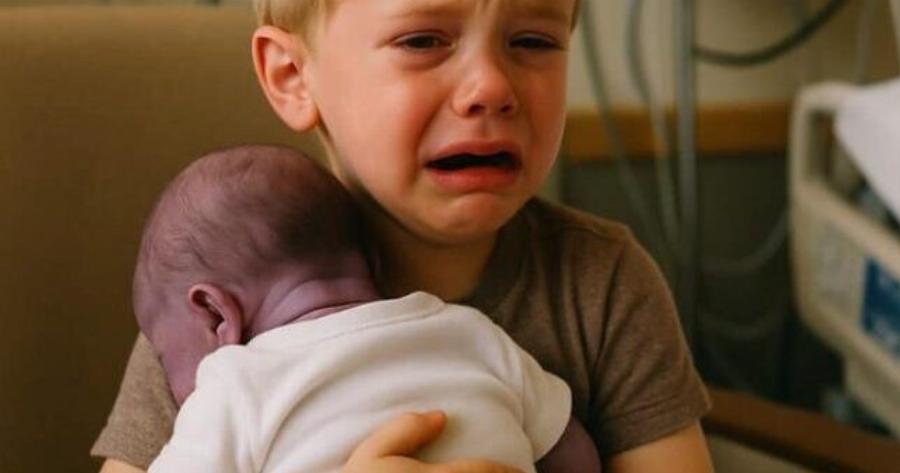 Τοποθετημένο απαλά στην αγκαλιά του αδελφού του, το θνησιγενές μωρό έβγαλε ξαφνικά μια διαπεραστική κραυγή που συγκλόνισε το δωμάτιο