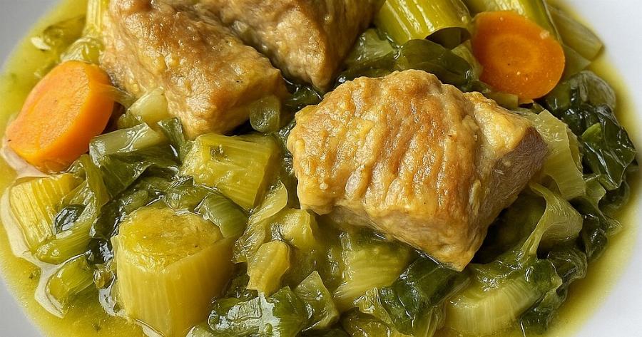 Χοιρινό με πράσο & σέλινο λεμονάτο — το κλασικό χειμωνιάτικο φαγητό που λατρεύουμε