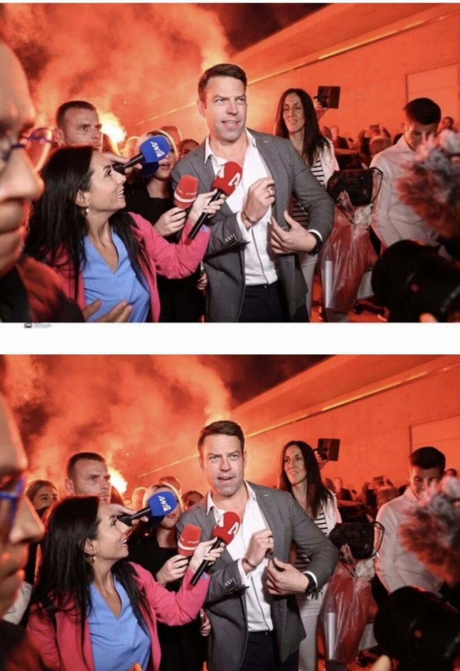 Υποδοχή παγκόσμιου σταρ του ποδοσφαίρου στον Στέφανο Κασσελάκη: Καπνογόνα, συνθήματα και… ύμνος του ΕΑΜ