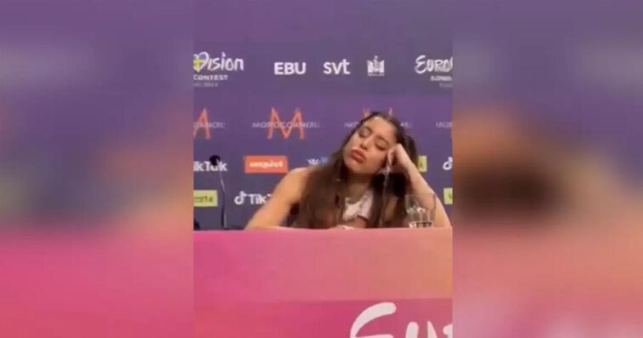 Το είδε όλη η Ευρώπη: Τι έπιασε η κάμερα να κάνει η Μαρίνα Σάττι την ώρα που μιλούσε η τραγουδίστρια του Ισραήλ