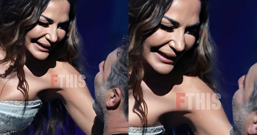 Την κοιτά και λιώνει: Δέσποινα Βανδή και Βασίλης Μπισμπίκης σε τρυφερά ενσταντανέ στην πρεμιέρα της