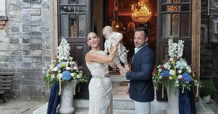 Ανθή Βούλγαρη – Κώστας Κωνσταντινίδης: Οι φωτογραφίες από τη βάφτιση του γιου τους και το όνομα που πήρε