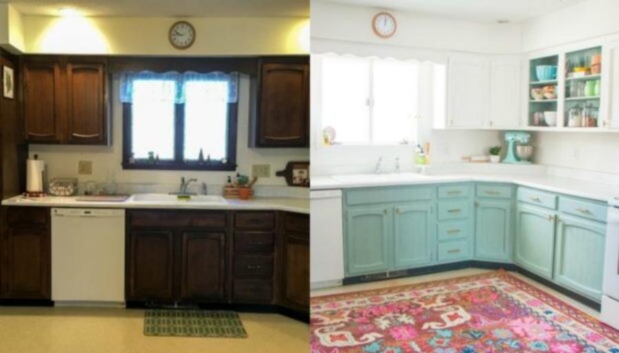 Νοικοκυρά κατάφερε να μεταμορφώσει εντελώς την κουζίνα της με μόλις 230 ευρώ