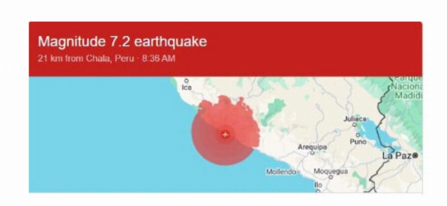 Σεισμός 7,2 Ρίχτερ στις ακτές του Περού – Προειδοποίηση για τσουνάμι