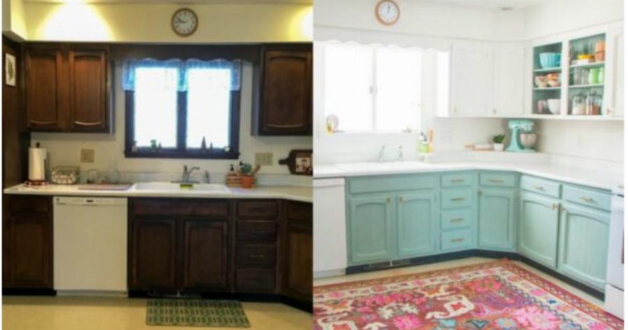 Νοικοκυρά κατάφερε να μεταμορφώσει εντελώς την κουζίνα της με μόλις 230 ευρώ