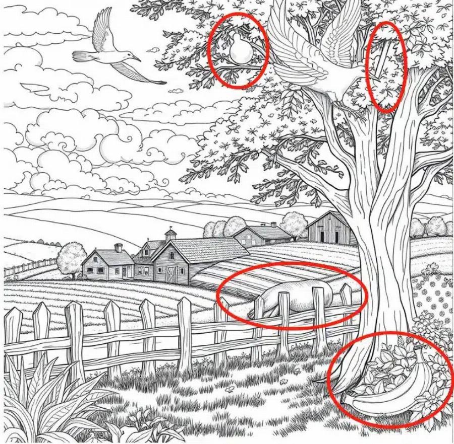 Βρείτε το αχλάδι, το μολύβι, την αρκούδα και τη μπανάνα