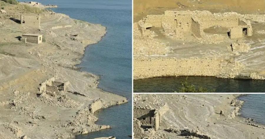 Μόρνος: Βγήκε στην επιφάνεια βυθισμένο χωριό από την λειψυδρία – Aπίστευτες φωτογραφίες